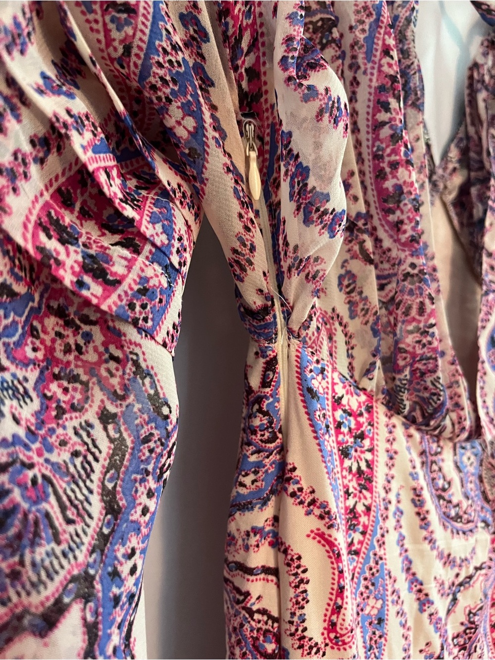 Free people mirage tiered flowy maxi dress paisley print boho tassel sz 4 - Picture 15 of 15